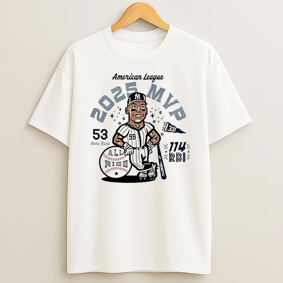 Yankees Aaron Judge American League 3x Mvp 2025 53 Hr 114 Rbi Shirts
