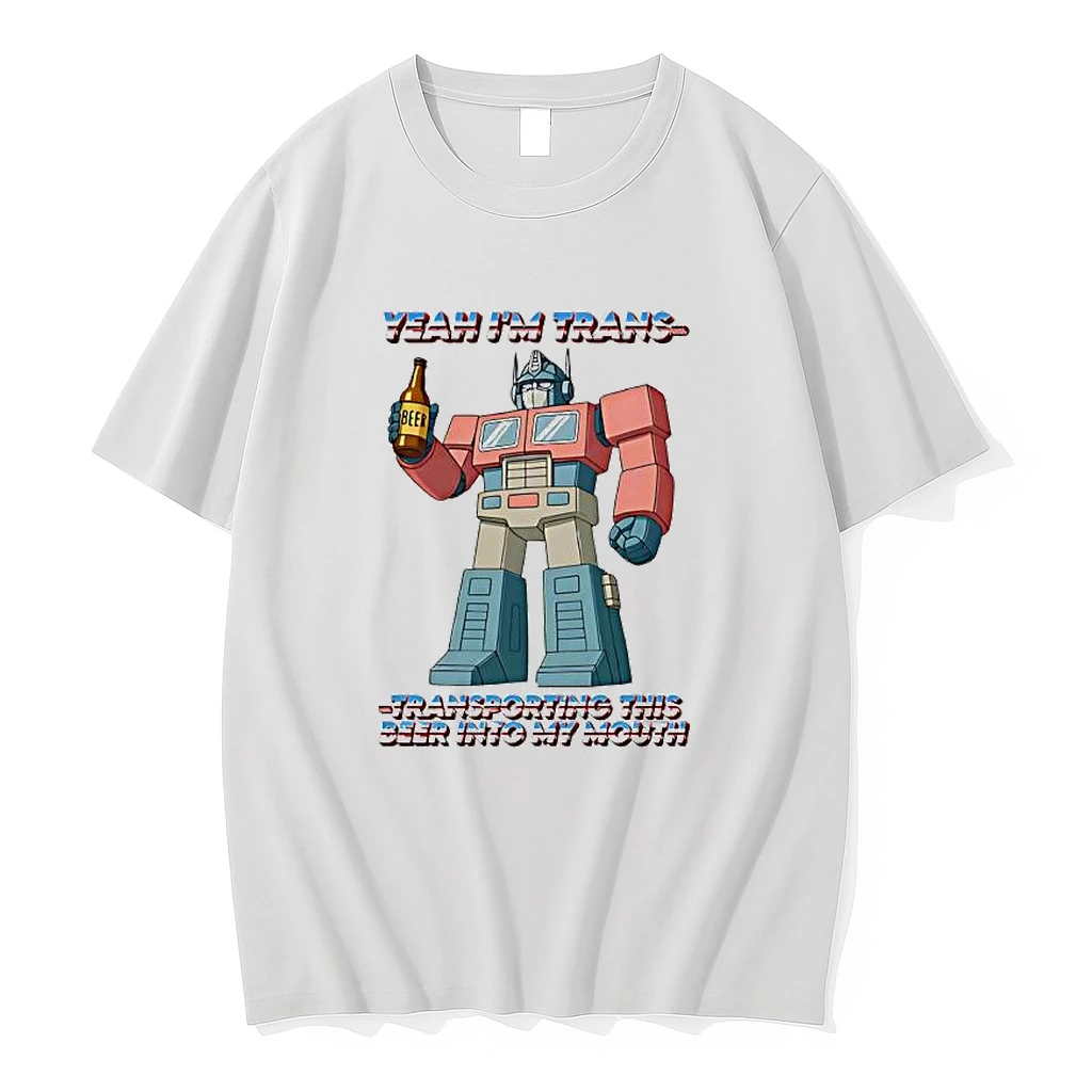 Yeah Im Trans Transporting This Beer Into My Mouth Robot Shirts
