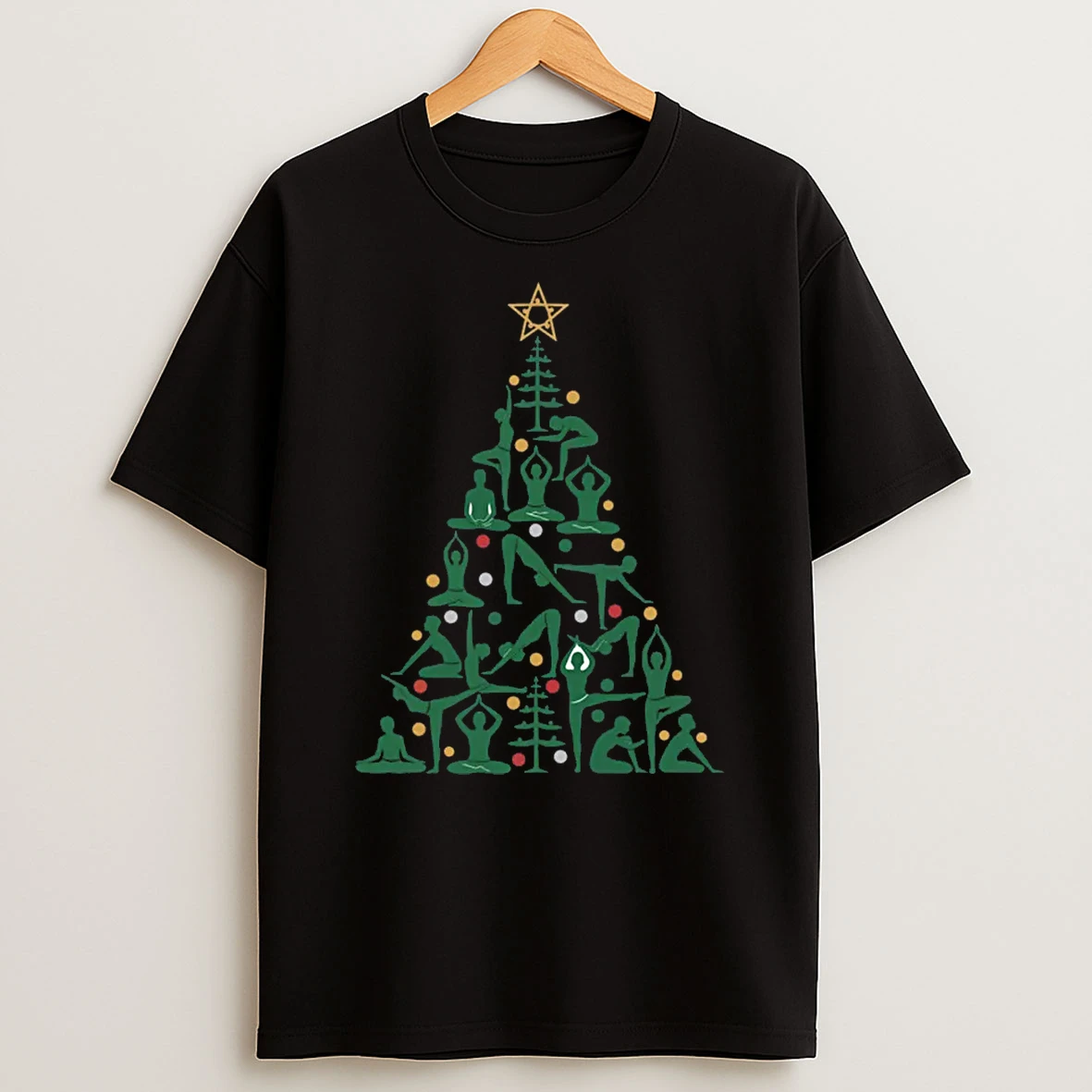 Yoga Christmas Tree Poses Funny Holiday Shirts