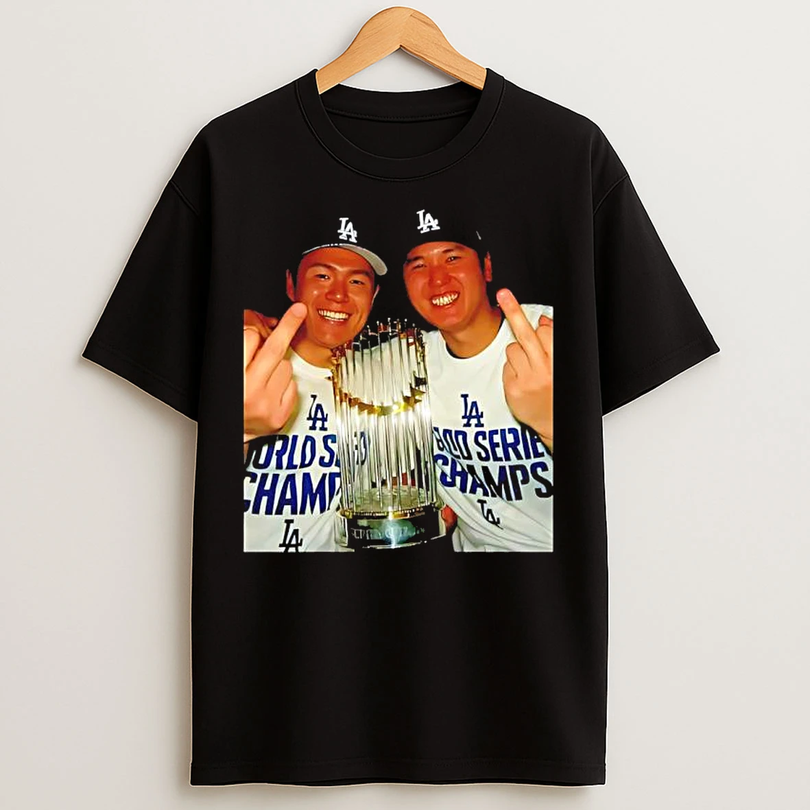 Yoshinobu Yamamoto And Shohei Ohtani Middle Finger Champion Funny T Shirts