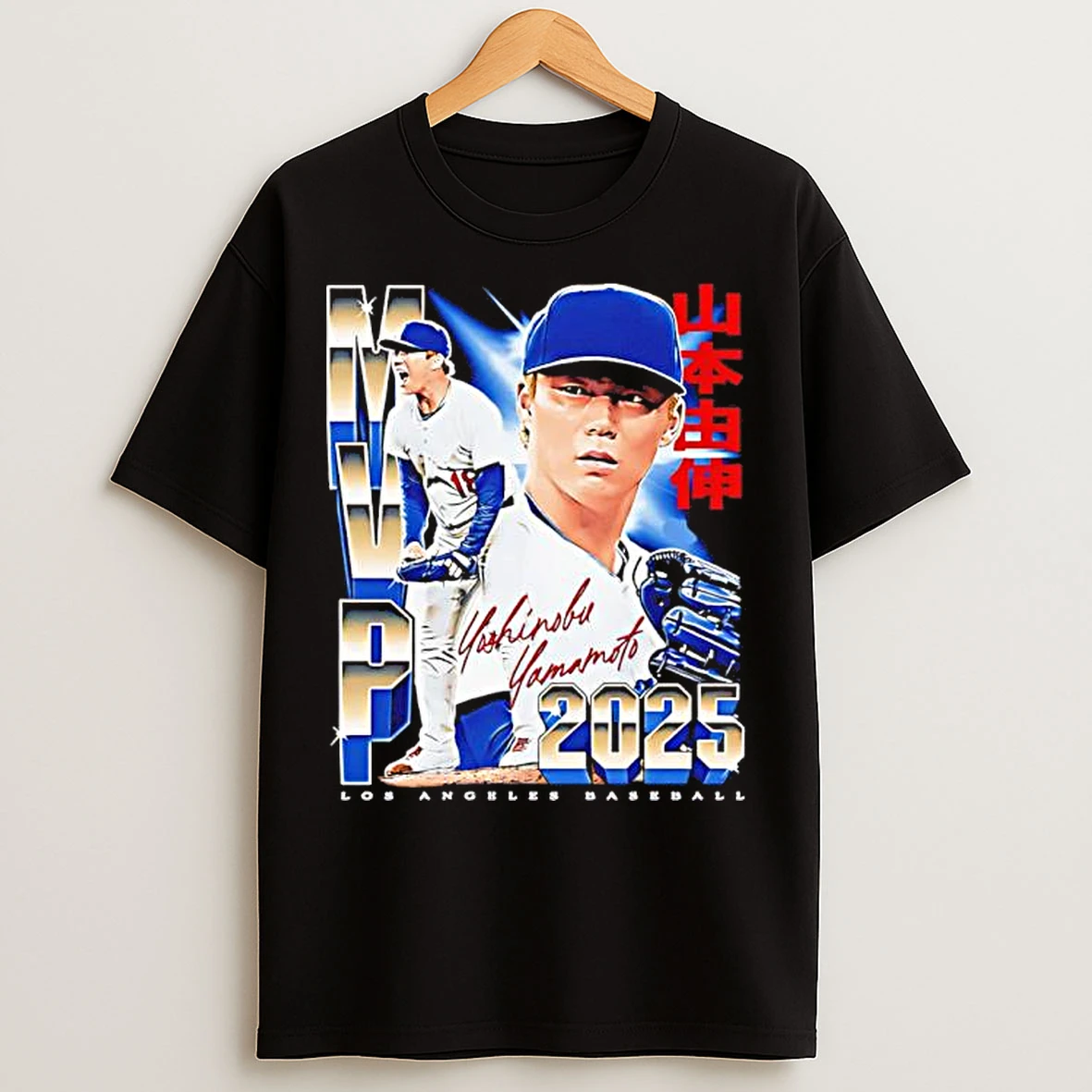 Yoshinobu Yamamoto Los Angeles Dodgers 2025 Champs Mvp T Shirts