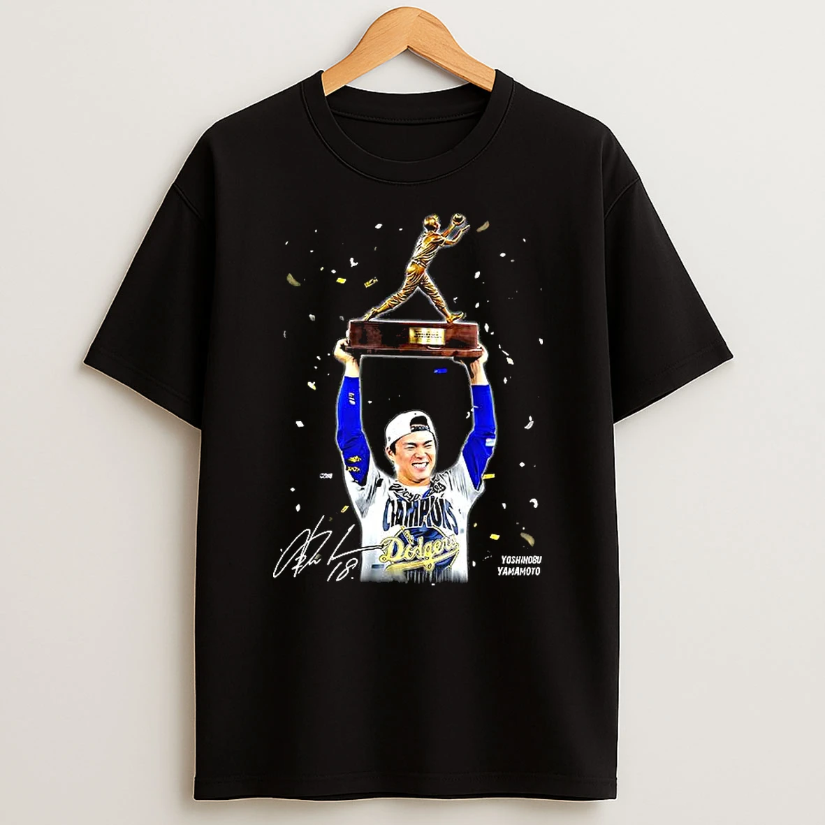 Yoshinobu Yamamoto Los Angeles Dodgers World Series 2025 Mvp Trophy Signature Shirts