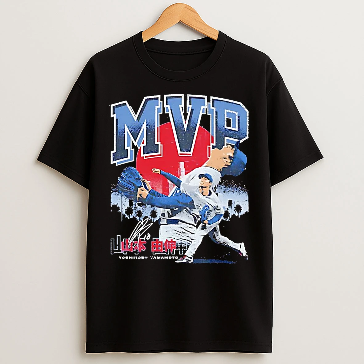 Yoshinobu Yamamoto Mvp Skyline Los Angeles Dodgers T Shirts