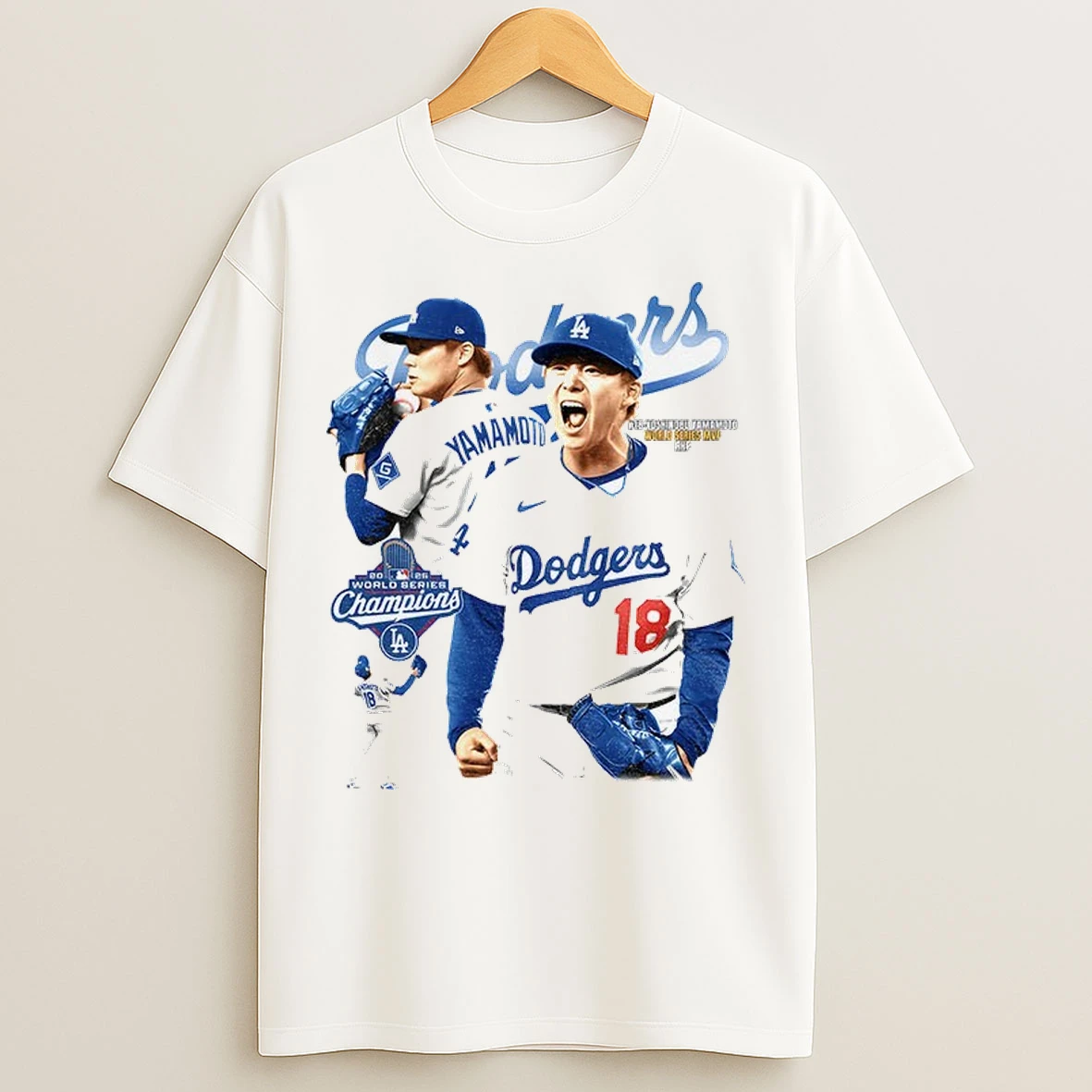 Yoshinobu Yamamoto World Series Mvp Rhp Los Angeles Dodgers Mlb Baseball Graphic T Shirts