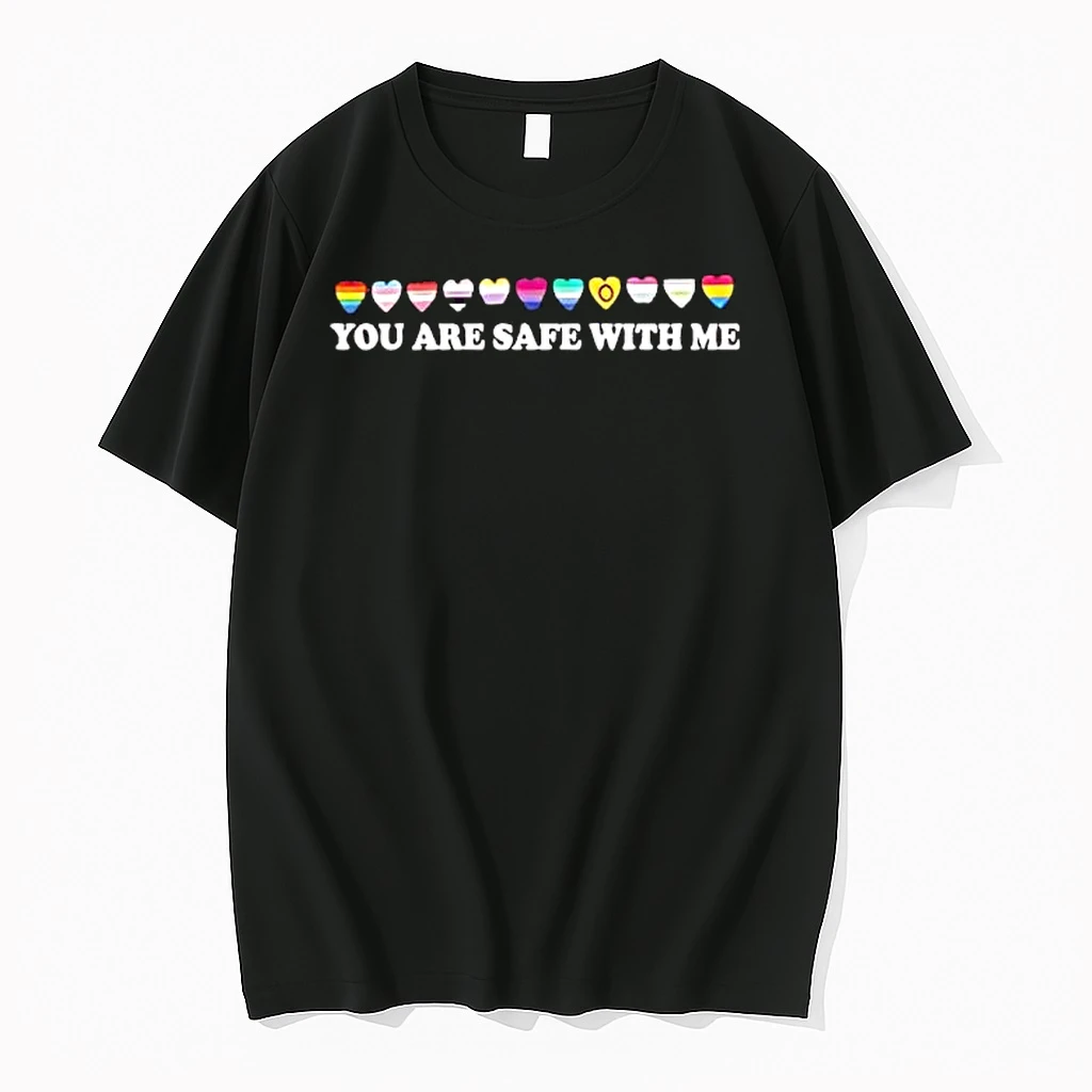 You Are Safe With Me Lgbtq Pride Community Hearts Shirts