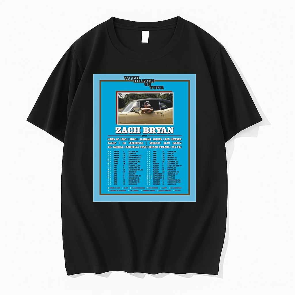 Zach Bryan With Heaven On Tour 2026 Kings Of Leon Dijon Alabama Shakes Shirts