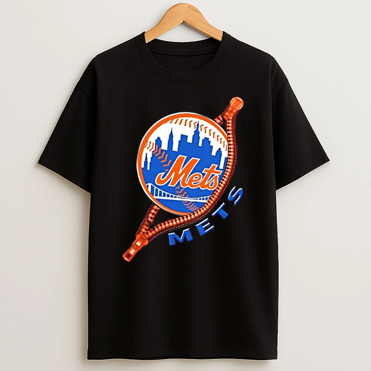 Zipper X New York Mets Baseball Logo Shirts