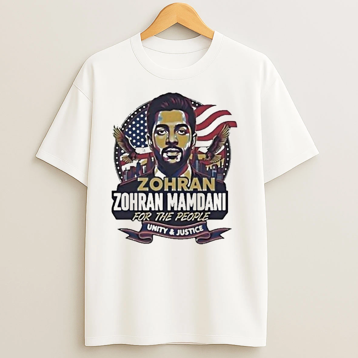 Zohran Mamdani For The People Unity And Justice Usa Flag Retro T Shirts