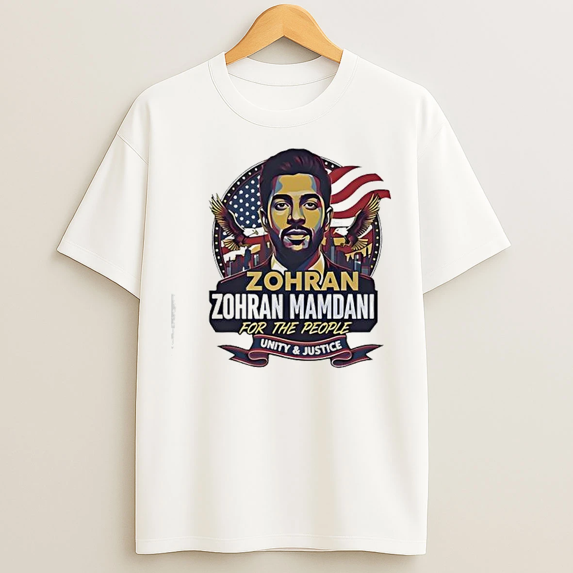 Zohran Mamdani For The People Unity And Justice Usa Flag T Shirts