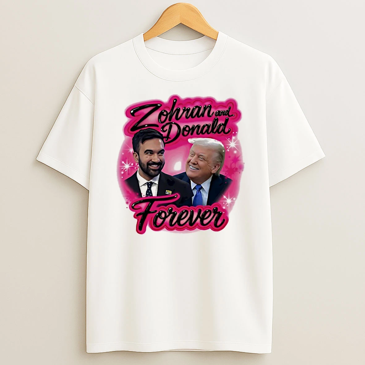 Zohran And Donald Forever Airbrush Graphic Shirts
