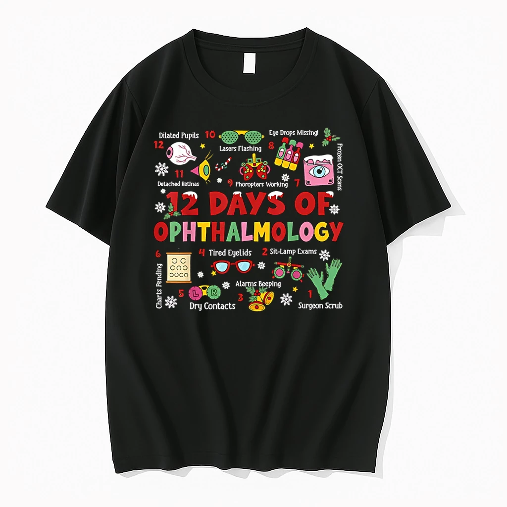 12 Days Of Ophthalmology Christmas Ophthalmologist Optometry Shirts