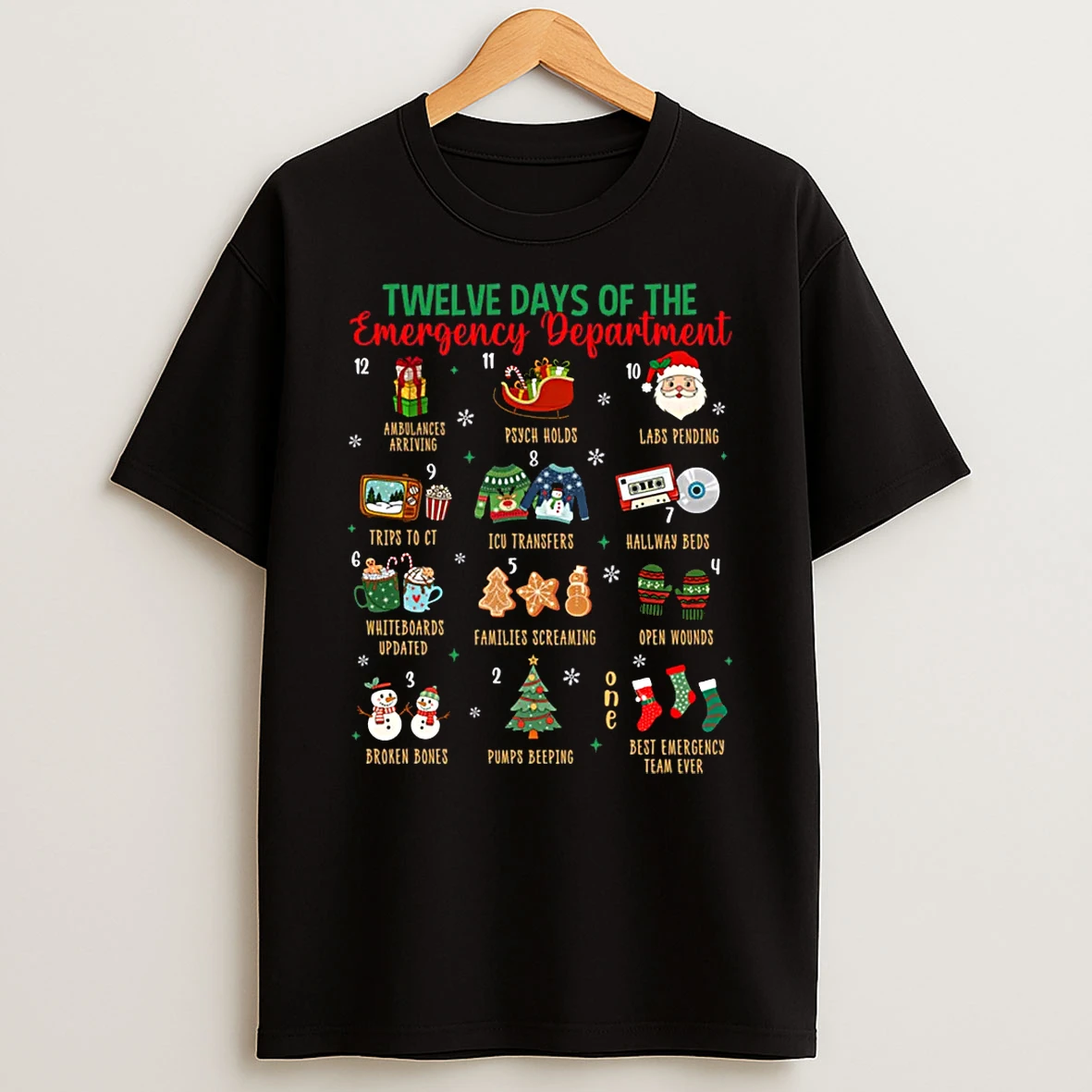 12 Days Of An Emergency Department Er Nurse Christmas Xmas Shirts