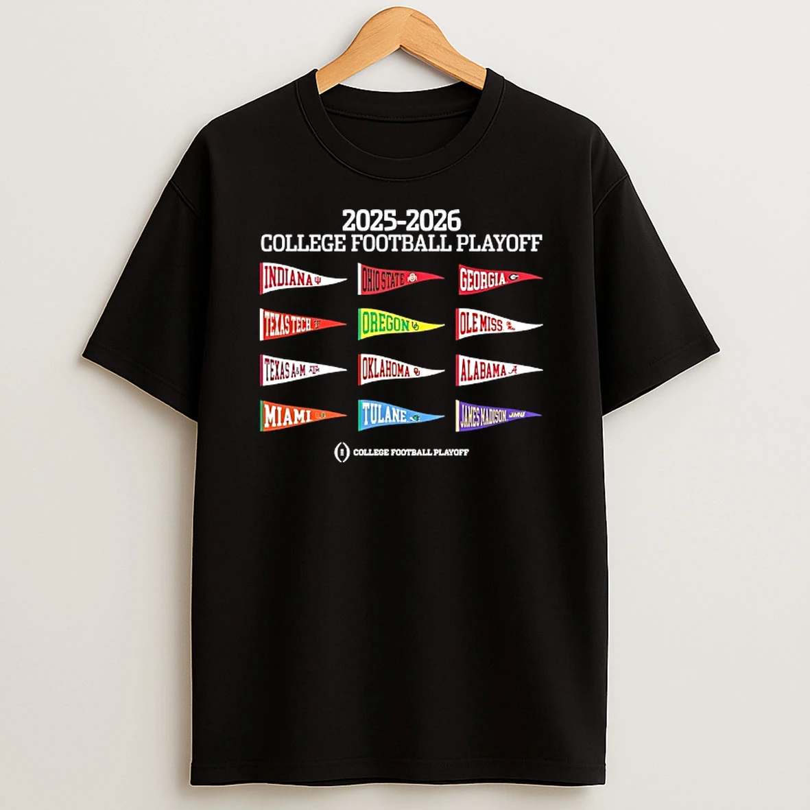 12 Team Pennant College Football Playoff 2025 26 Shirts