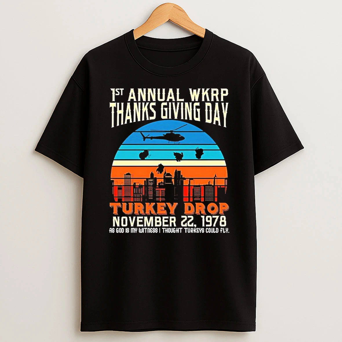 1st Annual Wkrp Thanks Giving Day Turkey Drop Vintage Shirts
