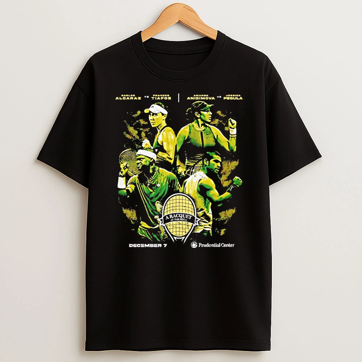 2025 A Raquet At The Rock Carlos Alcaraz Frances Tiafoe Amanda Anisimova And Jessica Pegula Shirts