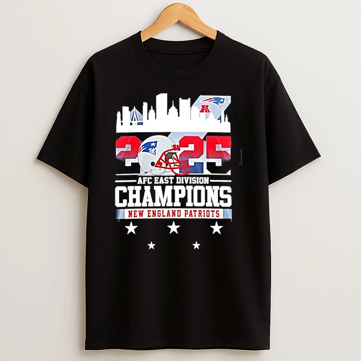 2025 Afc East Division Champions New England Patriots Helmet Shirts