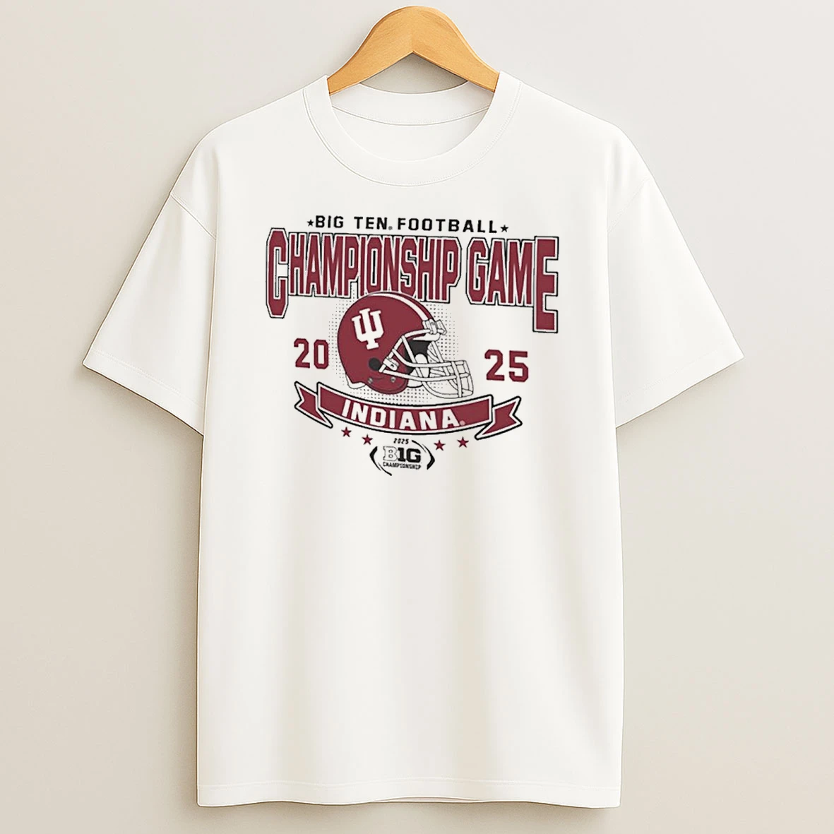 2025 Big 10 Football Championship Game Indiana Hoosiers Helmets Shirts