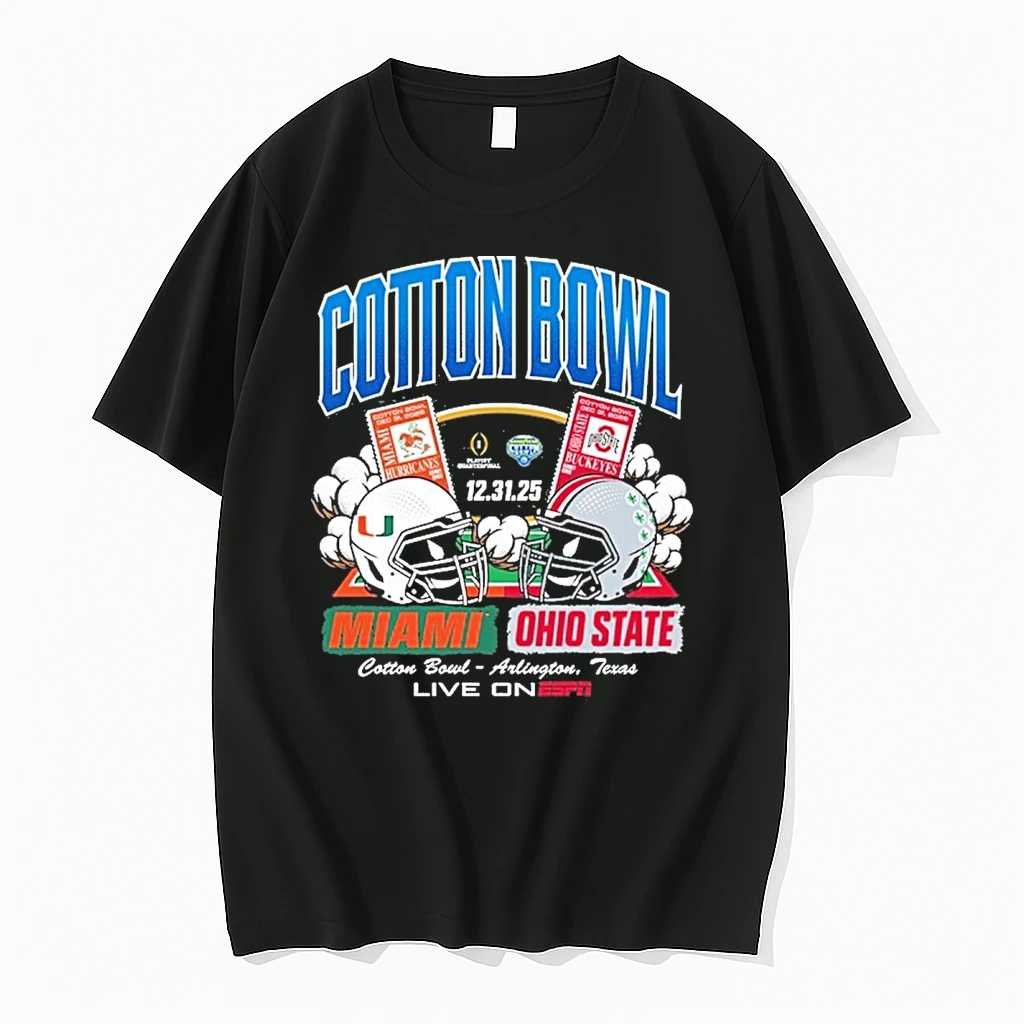 2025 Cotton Bowl Ohio State Buckeyes Vs Miami Hurricanes Head To Head Tickets December 31 Live On Espn Shirts