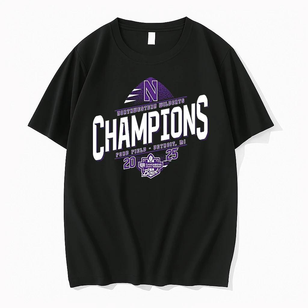 2025 Gameabove Sports Bowl Champions Northwestern Wildcats Shirts
