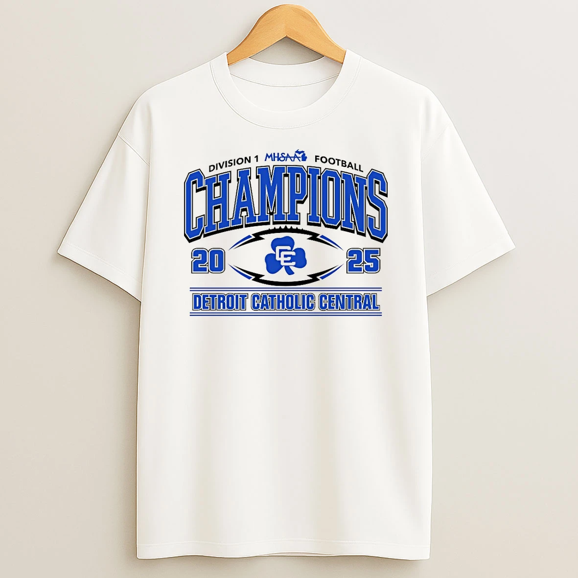 2025 Mhsaa Football Division 1 Champions Detroit Catholic Central Logo Shirts