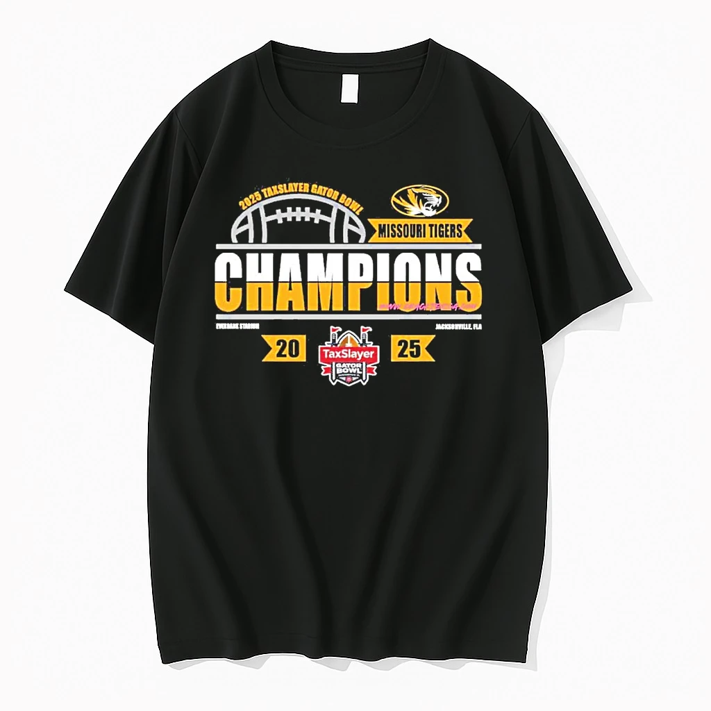 2025 Missouri Tigers Taxslayer Gator Bowl Champions At Everbank Stadium Jacksonville Fl Shirts