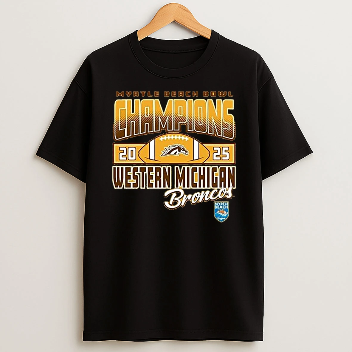 2025 Myrtle Beach Bowl Champions Western Michigan Broncos Football Shirts