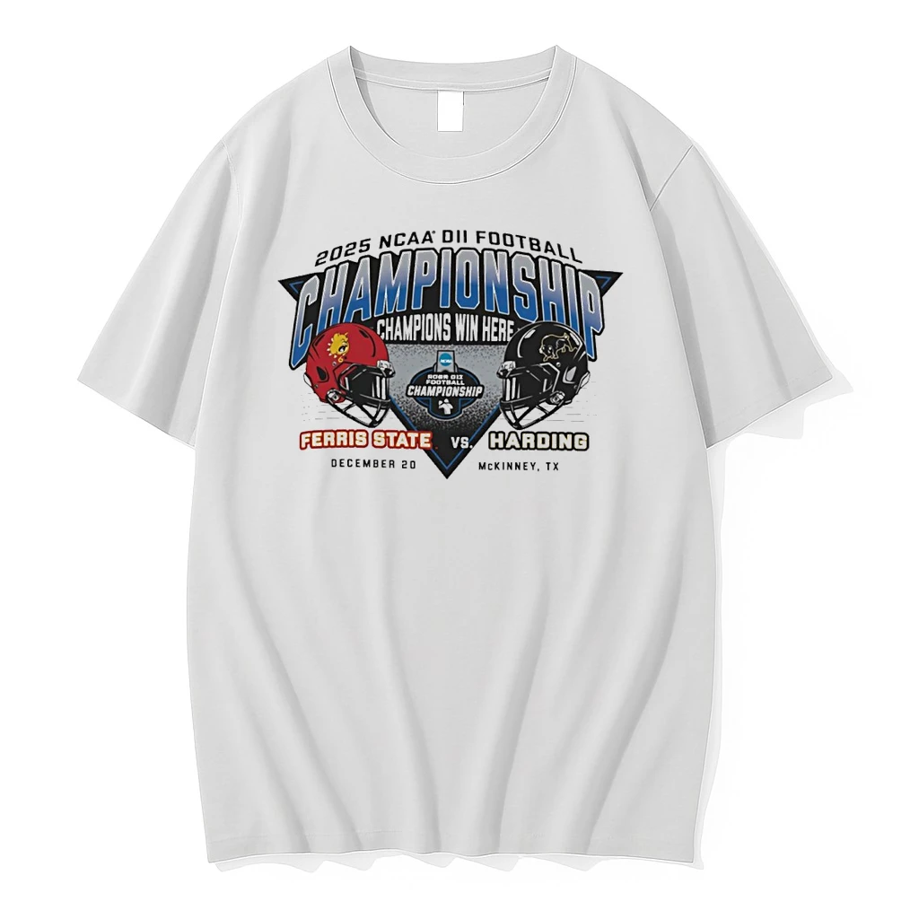 2025 Ncaa Division Ii Football Championship Champions Win Here Ferris State Bulldogs Vs Harding Bisons 20 Dec Mckinney Tx Helmets Shirts
