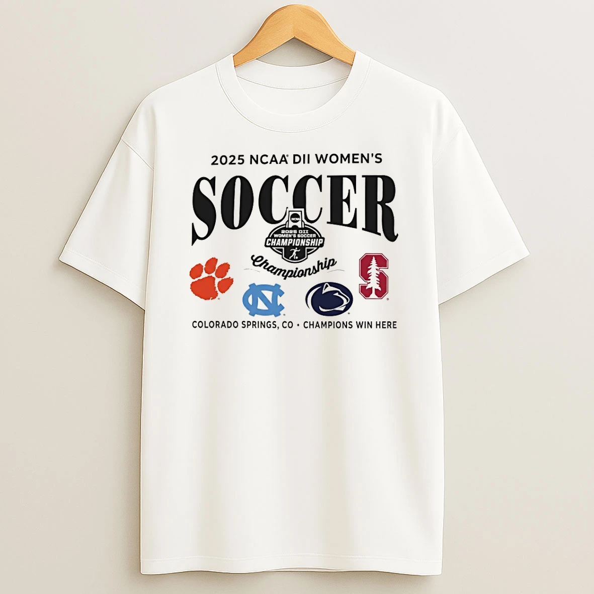 2025 Ncaa Division Ii Womens Soccer Championship Colorado Springs Co Clemson Tiger Tar Heels Shirts