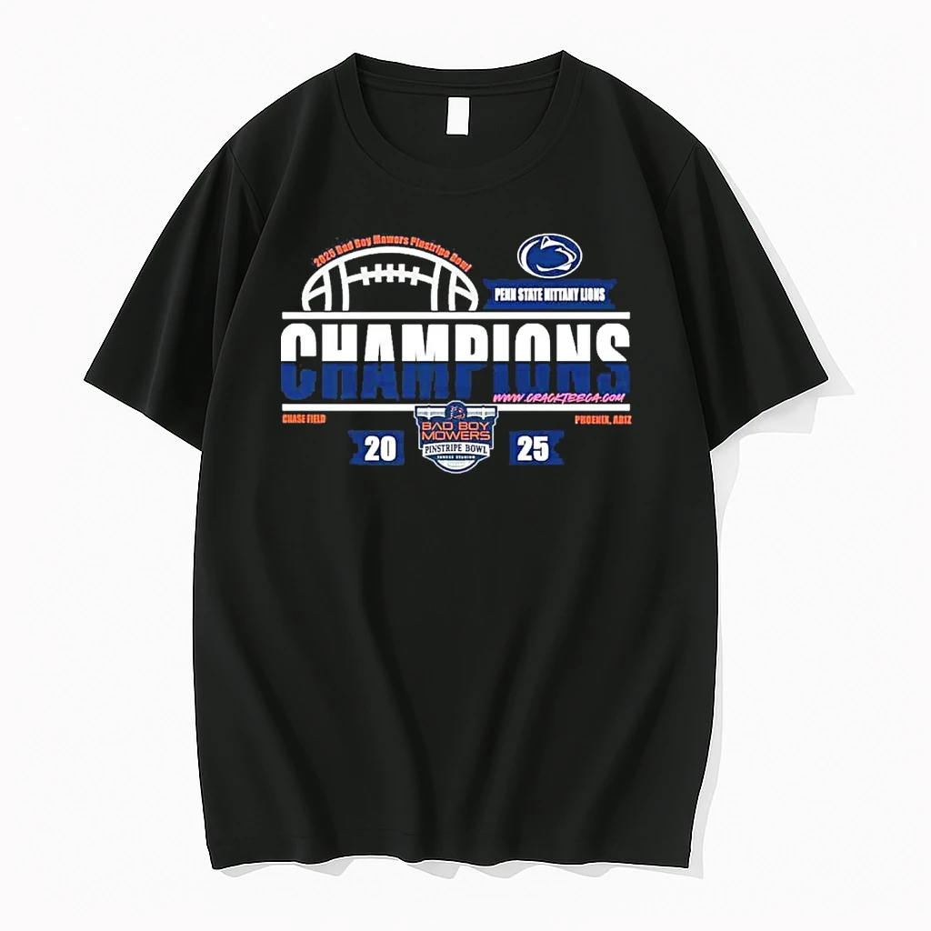 2025 Penn State Nittany Lions Bad Boy Mowers Pinstripe Bowl Champions At Yankee Stadium Phoenix Arizona Shirts