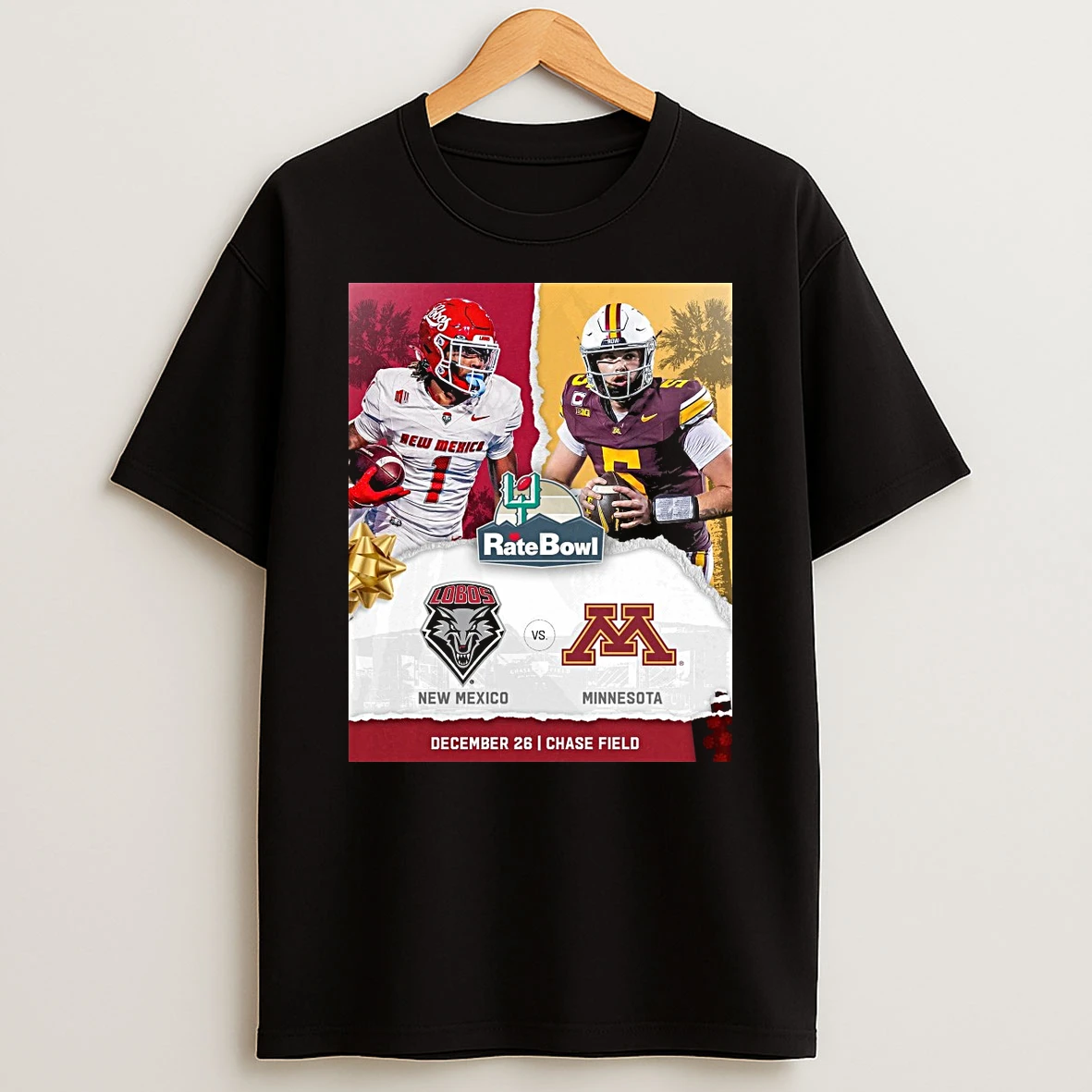 2025 Rate Bowl New Mexico Lobos Vs Minnesota Golden Gophers December 26 Shirts