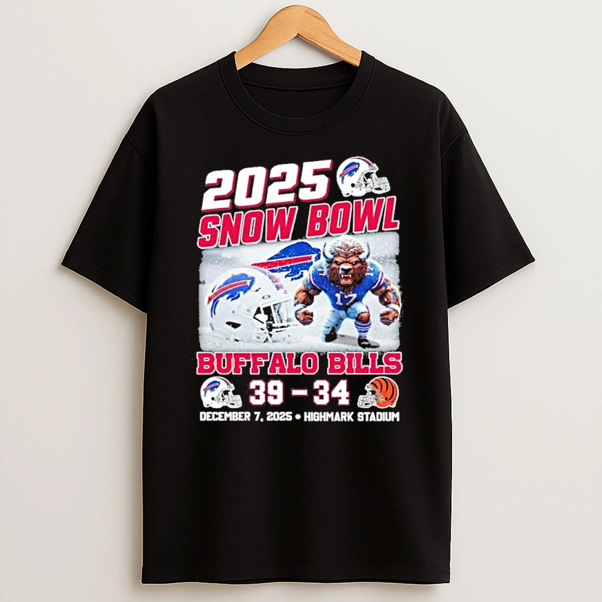 2025 Snow Bowl Buffalo Bills Win 39 34 Cincinnati Bengals Shirts