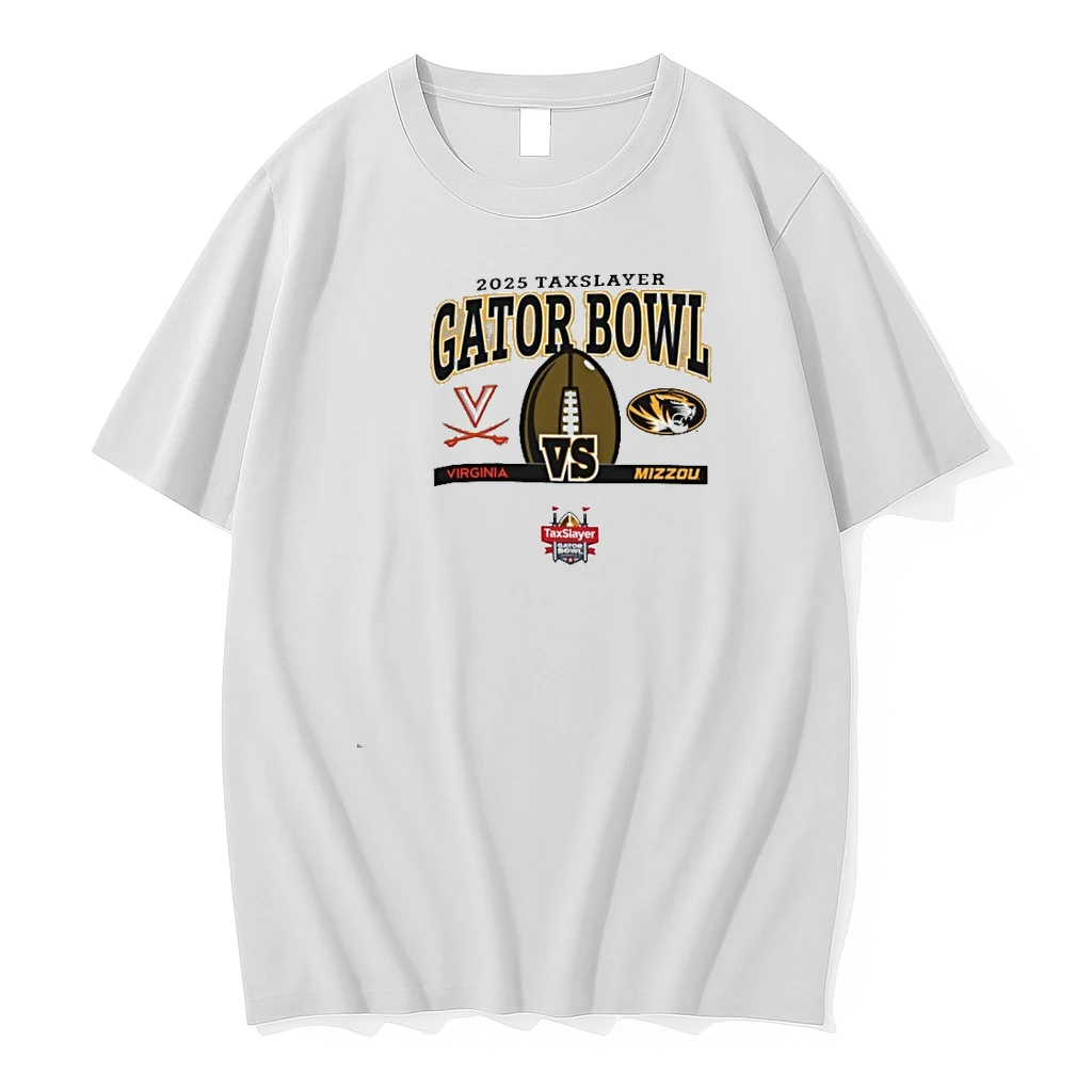 2025 Taxslayer Gator Bowl Virginia Cavaliers Vs Mizzou Tigers Logo Shirts