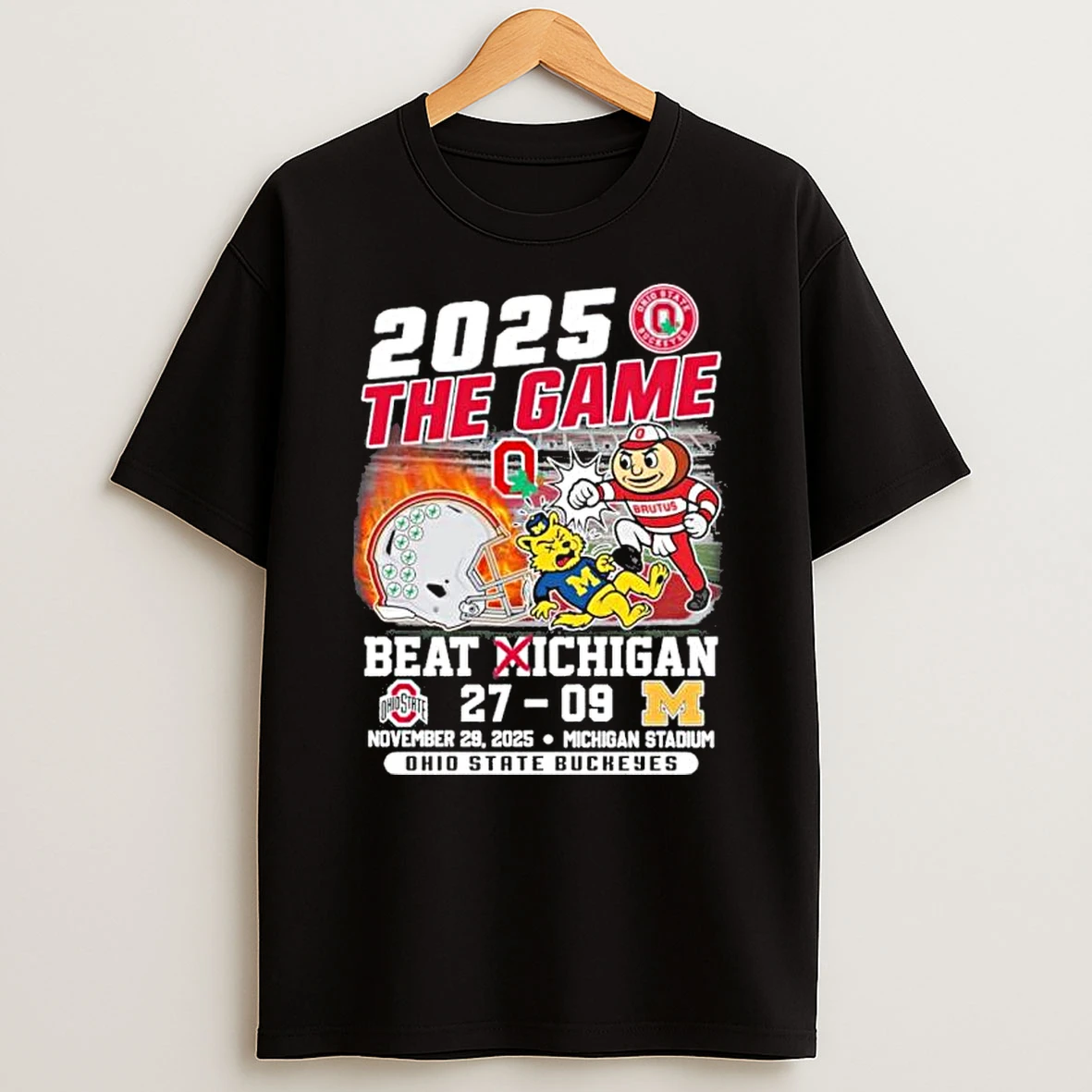 2025 The Game Ohio State Mascot Beat Michigan 27 9 Score Shirts