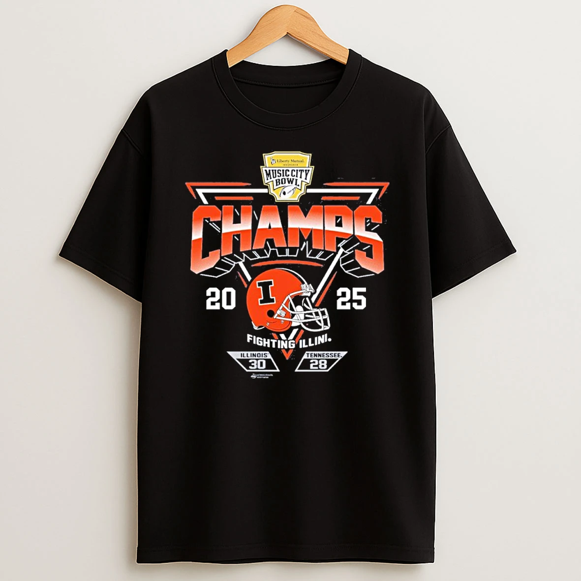 2025 Transperfect Music City Bowl Illinois Champs Score Shirts