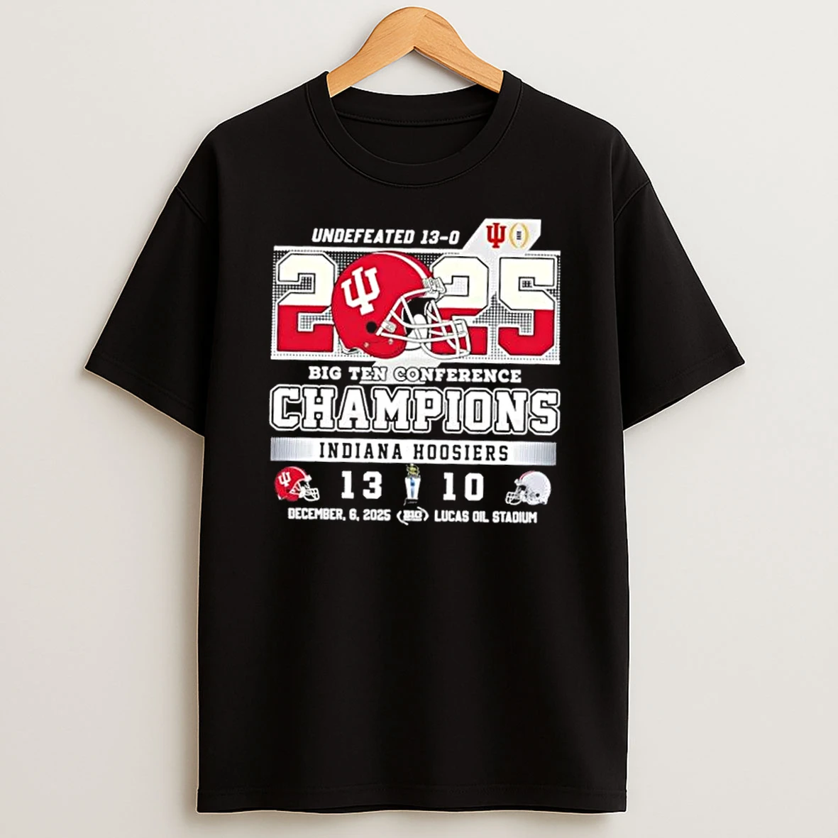 2025 Undefeated 13 0 Big Ten Conference Champions Indiana Hoosiers Football Helmet Shirts