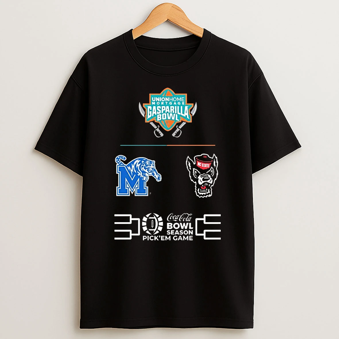 2025 Union Home Mortgage Gasparilla Bowl Nc State Wolfpack Vs Memphis Tigers Logos Shirts