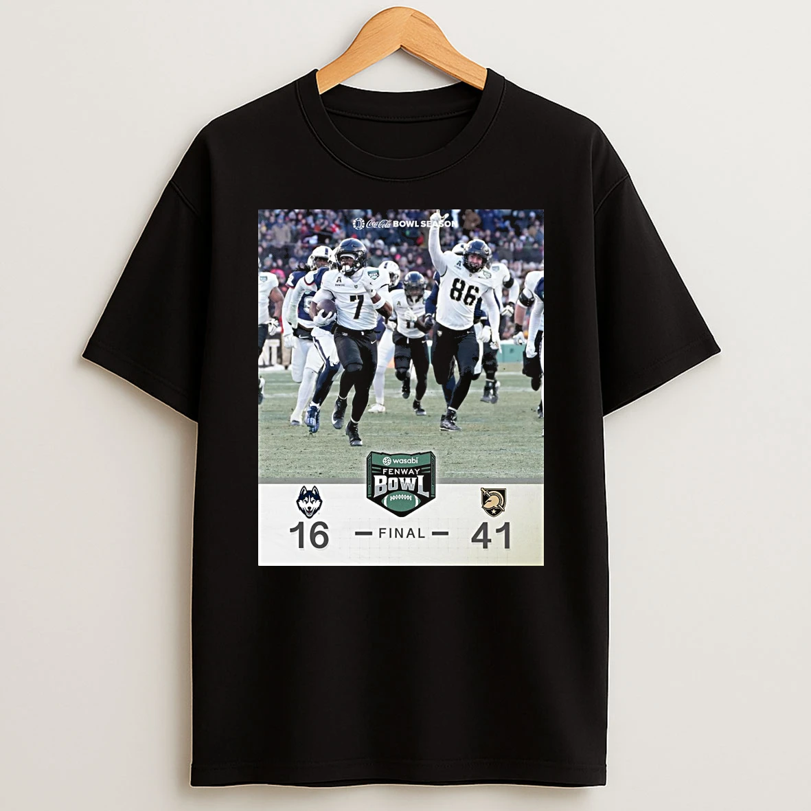 2025 Wasabi Fenway Bowl Uconn Huskies Vs Army Black Knights Final Score 41 16 Shirts