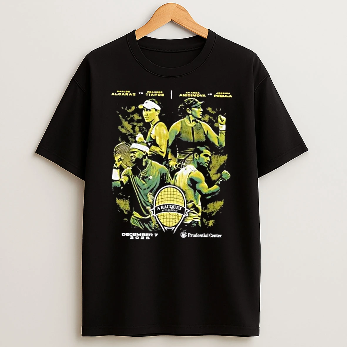 2025 A Racquet At The Rock Carlos Alcaraz Vs Frances Tiafoe Amanda Anisimova Vs Jessica Pegula Shirts