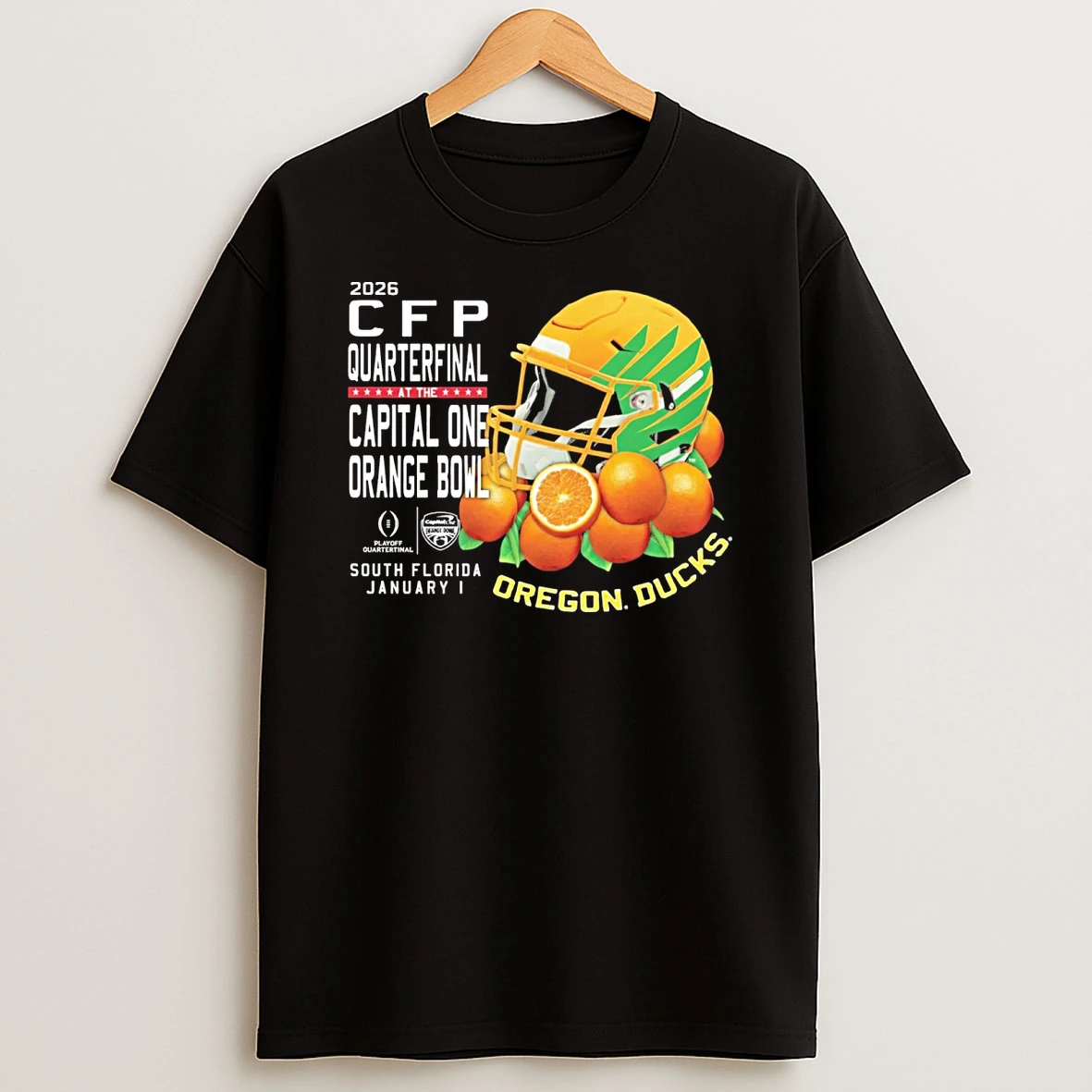 2026 Cfp Quarterfinal At The Capital One Orange Bowl Oregon Ducks Bed Of Oranges January 1 Helmet Shirts