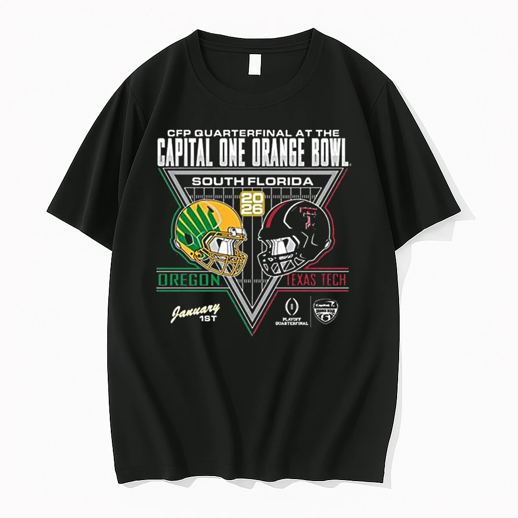 2026 Cfp Quarterfinal At The Capital One Orange Bowl South Florida Oregon Vs Texas Tech Postseason 25 R2 Helmet To Helmet Second Round Shirts