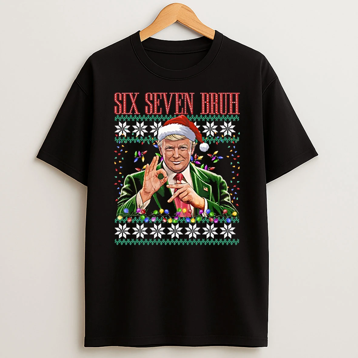 6 7 Bruh 67 Trump Ugly Christmas Xmas Pajamas Shirts