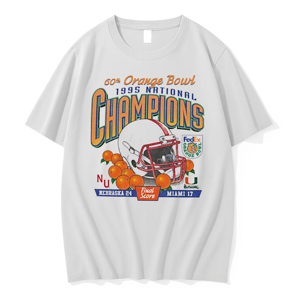 60th Orange Bowl 1995 National Champions Nebraska Vs Miami Final Score 24 17 Shirts