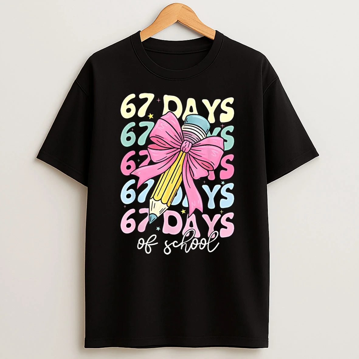 67 Days Of School Girls Coquette Bow 67th Day Of School Kids Shirts