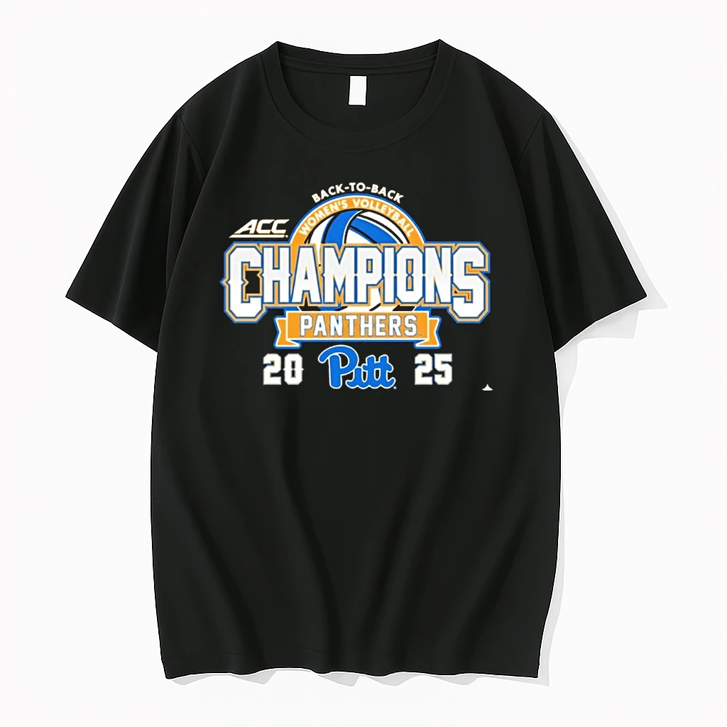 Acc Pitt Panthers 2025 Acc Volleyball Champions Back To Back Logo Shirts