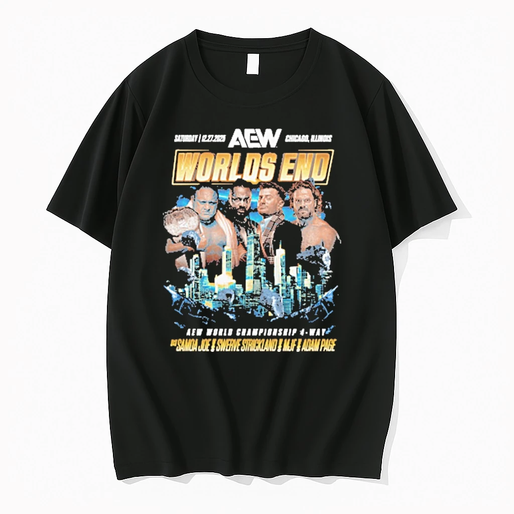 Aew Worlds End 2025 Matchup Samoa Joe Vs Hangman Adam Page Vs Swerve Strickland Vs Mjf December 27 Shirts