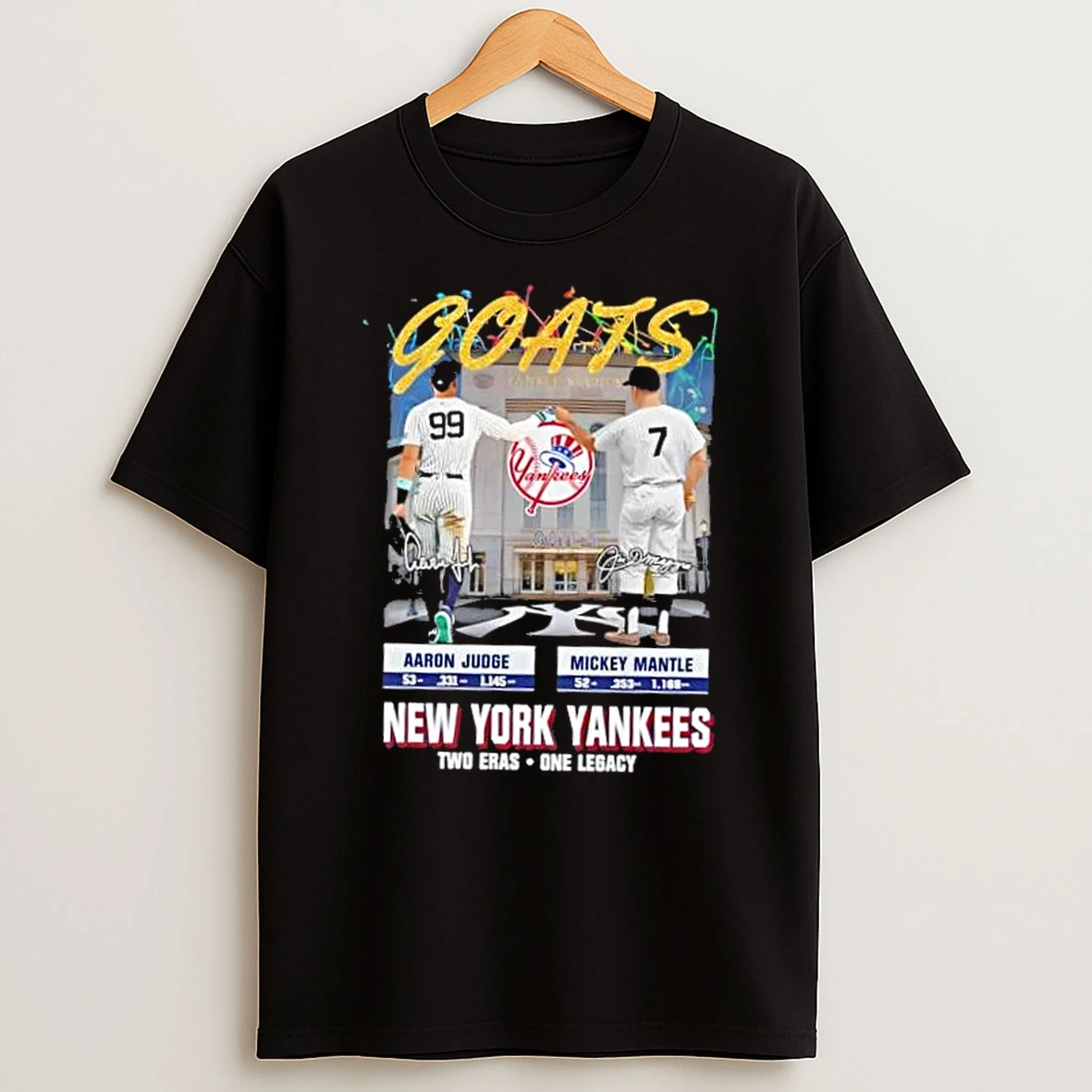 Aaron Judge X Mickey Mantle Goats New York Yankees Two Eras One Legacy Shirts