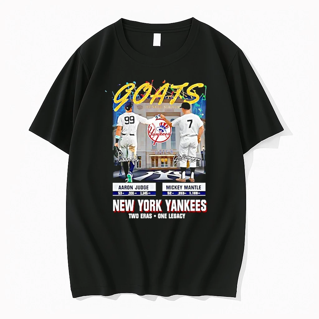 Aaron Judge X Mickey Mantle New York Yankees Goats Two Eras One Legacy Signatures Shirts