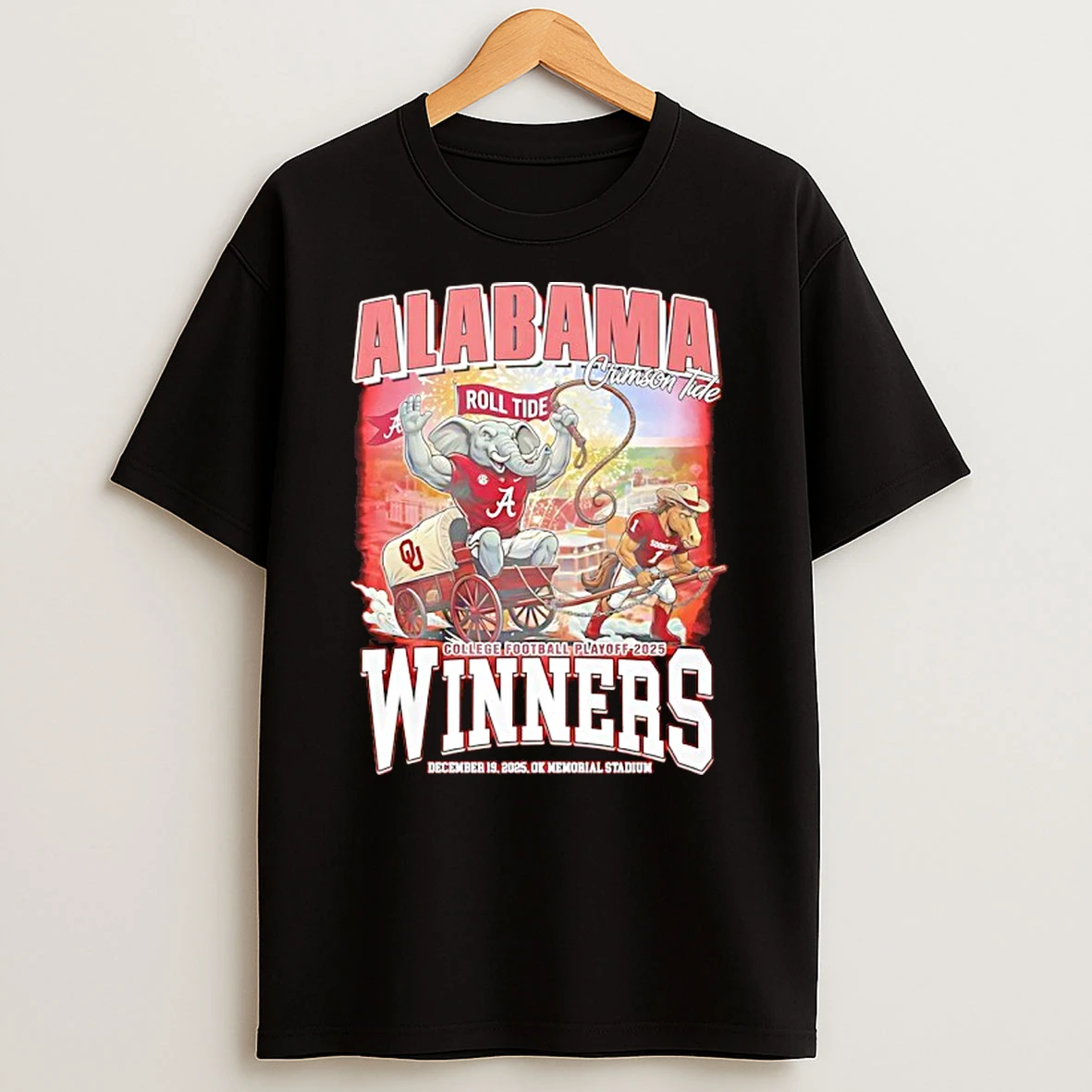 Alabama Crimson Tide 2025 Cfp Winners Beat Oklahoma Sooners Mascot Shirts