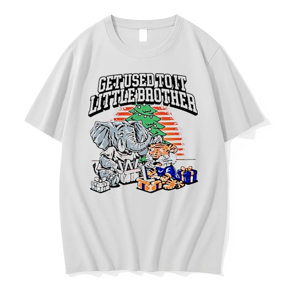 Alabama Crimson Tide And Auburn Tigers 2025 Iron Bowl Get Used To It Little Brother Christmas Mascot Shirts