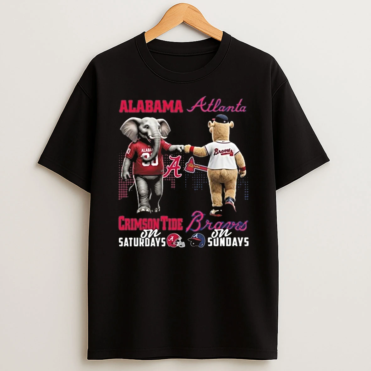 Alabama Crimson Tide On Saturdays X Atlanta Braves On Sundays Mascot 2026 Shirts